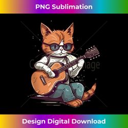 Cat Playing Acoustic Guitar Funny Cool Musician Guitarist Tank Top - Timeless PNG Sublimation Download - Rapidly Innovate Your Artistic Vision