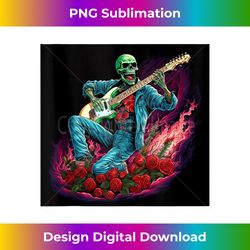skeleton playing guitar rock and roll graphic band tees tank top - luxe sublimation png download - access the spectrum of sublimation artistry