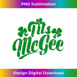 Tits McGee Vintage St. Patrick's Day Funny Shamrocks Retro Long Sleeve - Sleek Sublimation PNG Download - Lively and Captivating Visuals