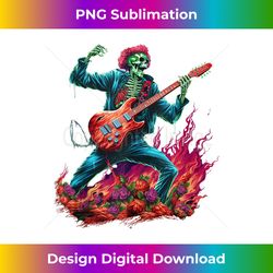 skeleton playing guitar rock and roll graphic band tees tank top - urban sublimation png design - customize with flair