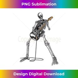 skeleton playing guitar - rock and roll graphic band tees tank top - eco-friendly sublimation png download - customize with flair