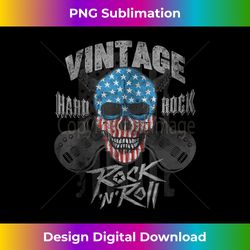rock & roll american flag skull guitars illustration graphic - timeless png sublimation download - lively and captivating visuals
