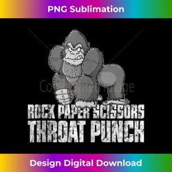 Funny Sarcastic Rock Paper Scissors Throat Punch Gorilla Tank Top - Urban Sublimation PNG Design - Spark Your Artistic Genius