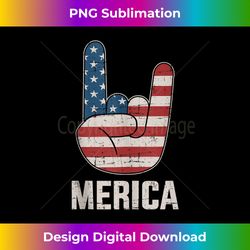 Rock hand sign with US Merica flag for Independence day Tank Top - Bohemian Sublimation Digital Download - Animate Your Creative Concepts