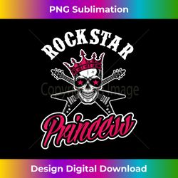 rockstar princess rock music girl rock band guitar player - artisanal sublimation png file - customize with flair