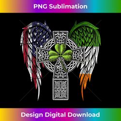 USA Flag Celtic Cross Irish American St Patrick's Day - Urban Sublimation PNG Design - Craft with Boldness and Assurance