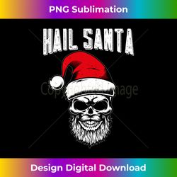 hail santa skull santa hat retro heavy metal christmas long sleeve - bespoke sublimation digital file - pioneer new aesthetic frontiers