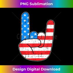 Rock hand with US flag for Independence day on 4th of July - Edgy Sublimation Digital File - Challenge Creative Boundaries