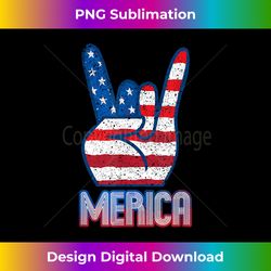 Merica Rock Sign 4th of July Vintage American Flag Retro USA - Crafted Sublimation Digital Download - Customize with Flair