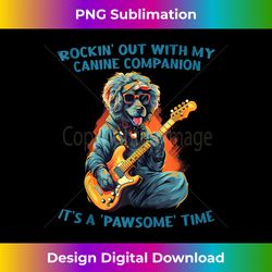 Funny Canine Companion Rockband with electric Guitar Dog Tank Top - Bohemian Sublimation Digital Download - Lively and Captivating Visuals