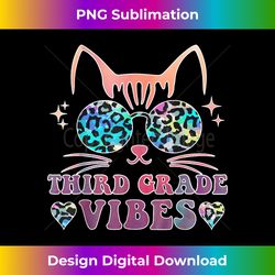 Back To School 3rd Grade Vibes Leopard Tie Dye Cat Girl Eyes - Contemporary PNG Sublimation Design - Tailor-Made for Sublimation Craftsmanship