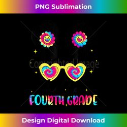 Hello 4th Grade Messy Bun Back To School Tie Dye Kids Girls - Eco-Friendly Sublimation PNG Download - Immerse in Creativity with Every Design