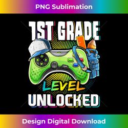 1st Grade Level Unlocked Video Game Back to School Boys - Innovative PNG Sublimation Design - Elevate Your Style with Intricate Details