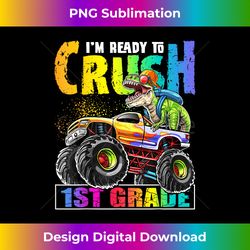 Crush 1st Grade Dinosaur Monster Truck Back to School Boys - Crafted Sublimation Digital Download - Ideal for Imaginative Endeavors