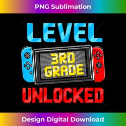 Level 3rd Grade Unlocked Back To School First Day Boy Girl - Innovative PNG Sublimation Design - Chic, Bold, and Uncompromising