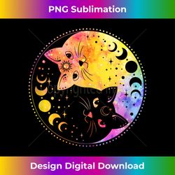 Mystical Halloween Cat Yin and Yang Celestial Moon Phases Tank Top - Vibrant Sublimation Digital Download - Crafted for Sublimation Excellence