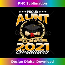 Proud Aunt Of Two 2021 Graduates - Futuristic PNG Sublimation File - Immerse in Creativity with Every Design