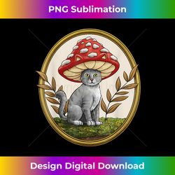 cottagecore aesthetic cat with mushroom hat mushroom cat - minimalist sublimation digital file - ideal for imaginative endeavors