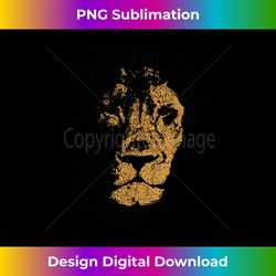 Lion Head Hand Drawn Silhouette T- Design - Sublimation-Optimized PNG File - Ideal for Imaginative Endeavors