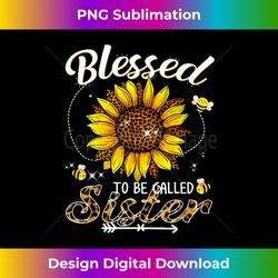 Blessed To Be Called Sister Funny Leopard Sunflower And Bee - Innovative PNG Sublimation Design - Crafted for Sublimation Excellence