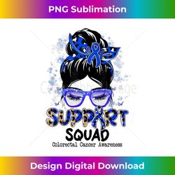 support squad messy bun butterfly colorectal cancer - sublimation-optimized png file - pioneer new aesthetic frontiers