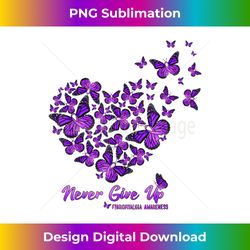 Never Give Up Fibromyalgia Awareness Butterfly Heart Gift - Deluxe PNG Sublimation Download - Challenge Creative Boundaries