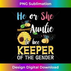 Womens He Or She Auntie To Bee Keeper Of The Gender Reveal Gifts V-Neck - Urban Sublimation PNG Design - Enhance Your Art with a Dash of Spice