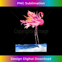 Giant Flamingo Original Watercolor Art V-Neck - Eco-Friendly Sublimation PNG Download - Rapidly Innovate Your Artistic Vision