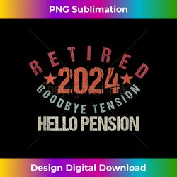 Retired 2024 Goodbye Tension Hello Pension Funny Retro Tank Top - Classic Sublimation PNG File - Crafted for Sublimation Excellence