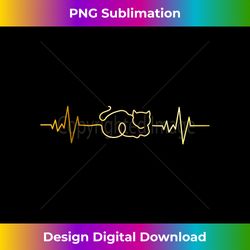 Cat heartbeat - Luxe Sublimation PNG Download - Chic, Bold, and Uncompromising