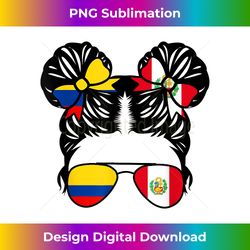 Half Colombian Half Peruvian Girl Colombia Kids Heritage - Bohemian Sublimation Digital Download - Rapidly Innovate Your Artistic Vision