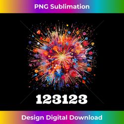 2024 New Year's Eve Date 123123 12.31.23 Flowers Fireworks Long Sleeve - Timeless PNG Sublimation Download - Rapidly Innovate Your Artistic Vision