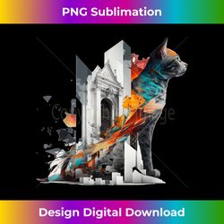 Cat Architecture Colourful Animal Pet Art Cat - Luxe Sublimation PNG Download - Channel Your Creative Rebel