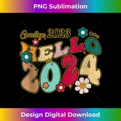 Goodbye 2023 Hello 2024 Groovy New Year Men Women Kids Tank Top - Classic Sublimation PNG File - Striking & Memorable Impressions