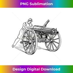 Gatling Gun And Soldier American Civil War Weaponry - Chic Sublimation Digital Download - Enhance Your Art with a Dash of Spice