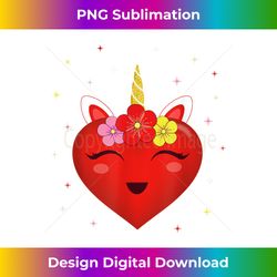Cute Unicorn Heart Valentines Day for Women Girls Kids - Sublimation-Optimized PNG File - Striking & Memorable Impressions