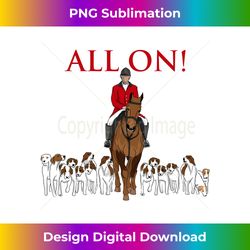 Fox Hunting Hunter On Horseback And Hound Dogs All On Long Sleeve - Sleek Sublimation PNG Download - Craft with Boldness and Assurance