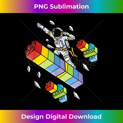 Funny Astronaut On Building Blocks  Master Builder - Minimalist Sublimation Digital File - Spark Your Artistic Genius