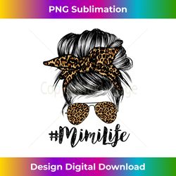 Mimi Life Hair Bandana Glasses Leopard Print Mother's Day Long Sleeve - Futuristic PNG Sublimation File - Elevate Your Style with Intricate Details