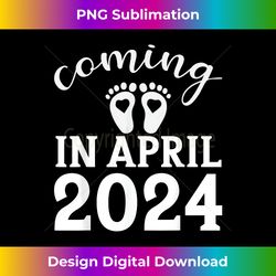 New Baby Coming in APRIL 2024 pregnancy announcement Tee - Sublimation-Optimized PNG File - Pioneer New Aesthetic Frontiers