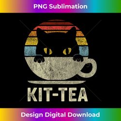 kit tea black kitty cat tea lover gift - futuristic png sublimation file - infuse everyday with a celebratory spirit