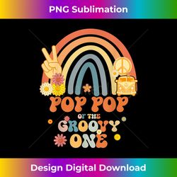 Pop Pop of the Groovy One Rainbow Boho Birthday Party - Sleek Sublimation PNG Download - Lively and Captivating Visuals