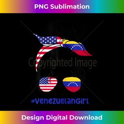 Venezuelan Girl Messy Bun American Venezuela Flag - Deluxe PNG Sublimation Download - Crafted for Sublimation Excellence