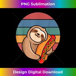 Sloth Hugging Hotdog Funny Retro Sloth Lover Foodie - Luxe Sublimation PNG Download - Infuse Everyday with a Celebratory Spirit