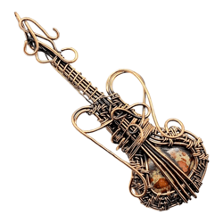 unbridled harmony: wild horse wire wrapped guitar pendant for music lovers and free spirits