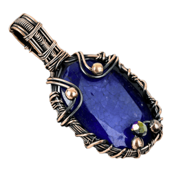 Elevate Your Celebrations: Handcrafted Blue Sapphire Copper Pendant - A Timeless Gem for Anniversaries & Christmas Delig
