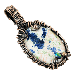 Elevate Your Style: Exquisite Handcrafted K2 Azurite Copper Pendant Necklace - Perfect for Anniversaries & Christmas