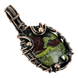 Elevate Your Style: Exquisite Handcrafted Dragon Bloodstone Copper Pendant Necklace - Perfect for Anniversaries & Christ