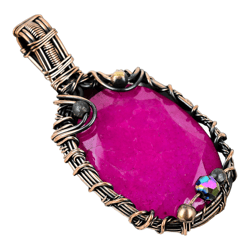 Radiant Elegance: Exquisite Handcrafted Ruby Copper Pendant Necklace - Perfect for Anniversary & Christmas Gifts