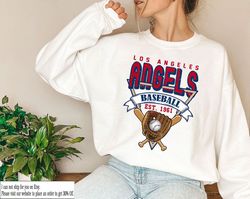 Los Angeles Baseball Crewneck Sweatshirt, Vintage Los Angeles Baseball Shirt, Los Angeles MLB Shirt, Baseball Fan Gift,L